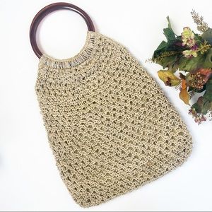 Vintage 1970s Italian Macrame Crochet Bag